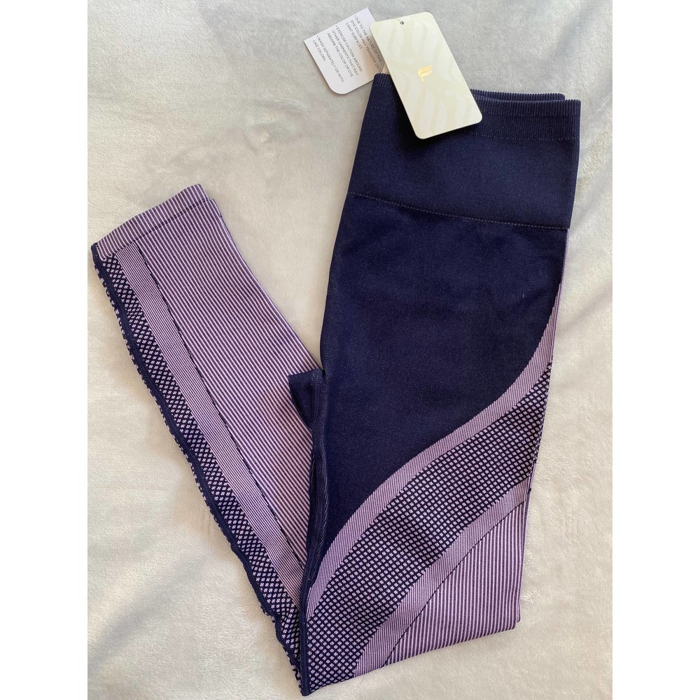 Fabletics High Waisted Leggings Large Seamless Turbo Purple Lavender NEW Rtl $60